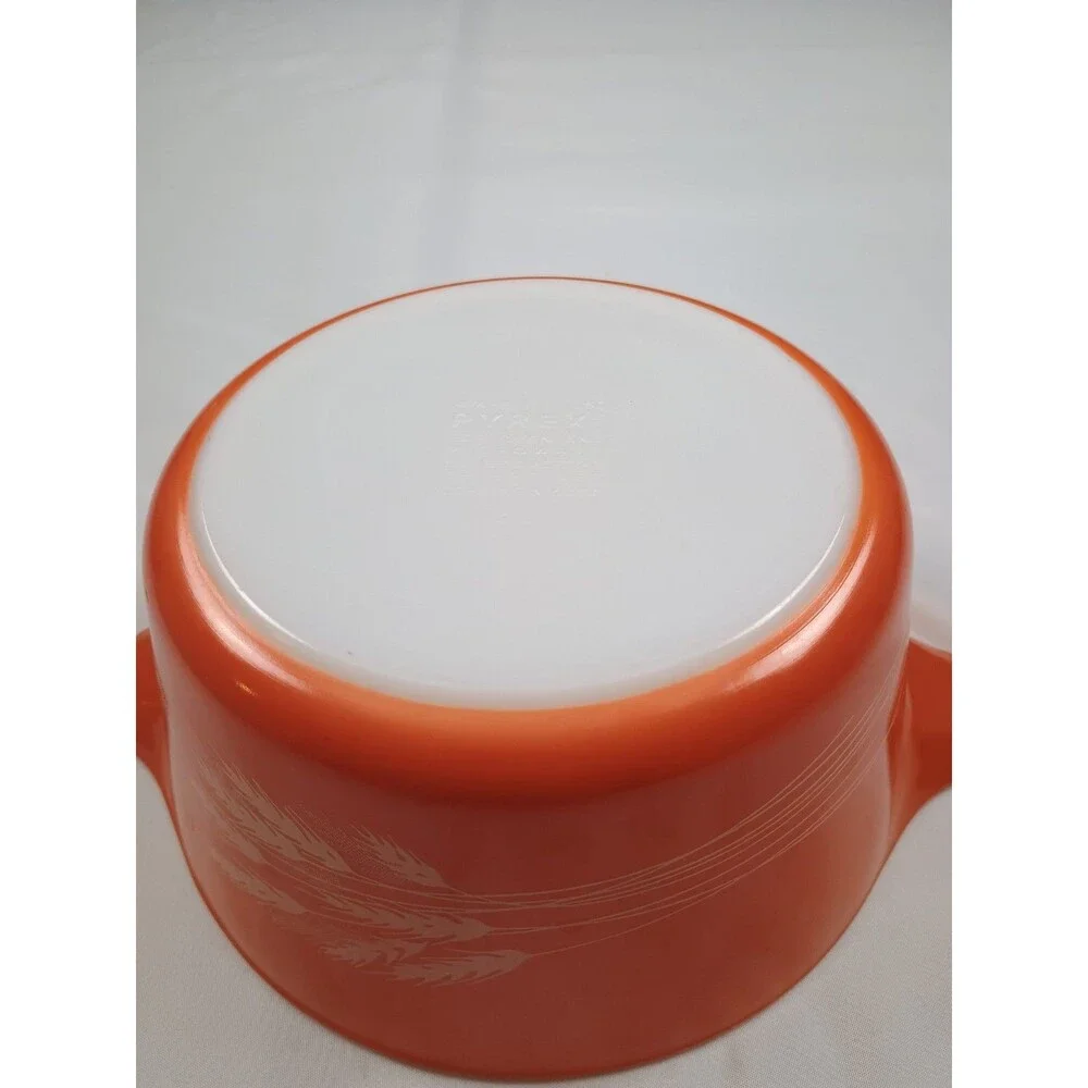 VTG Pyrex Autumn Harvest Casserole Dishes 2pc Set W Lids 475-B 2.5L 474-B 1.5L